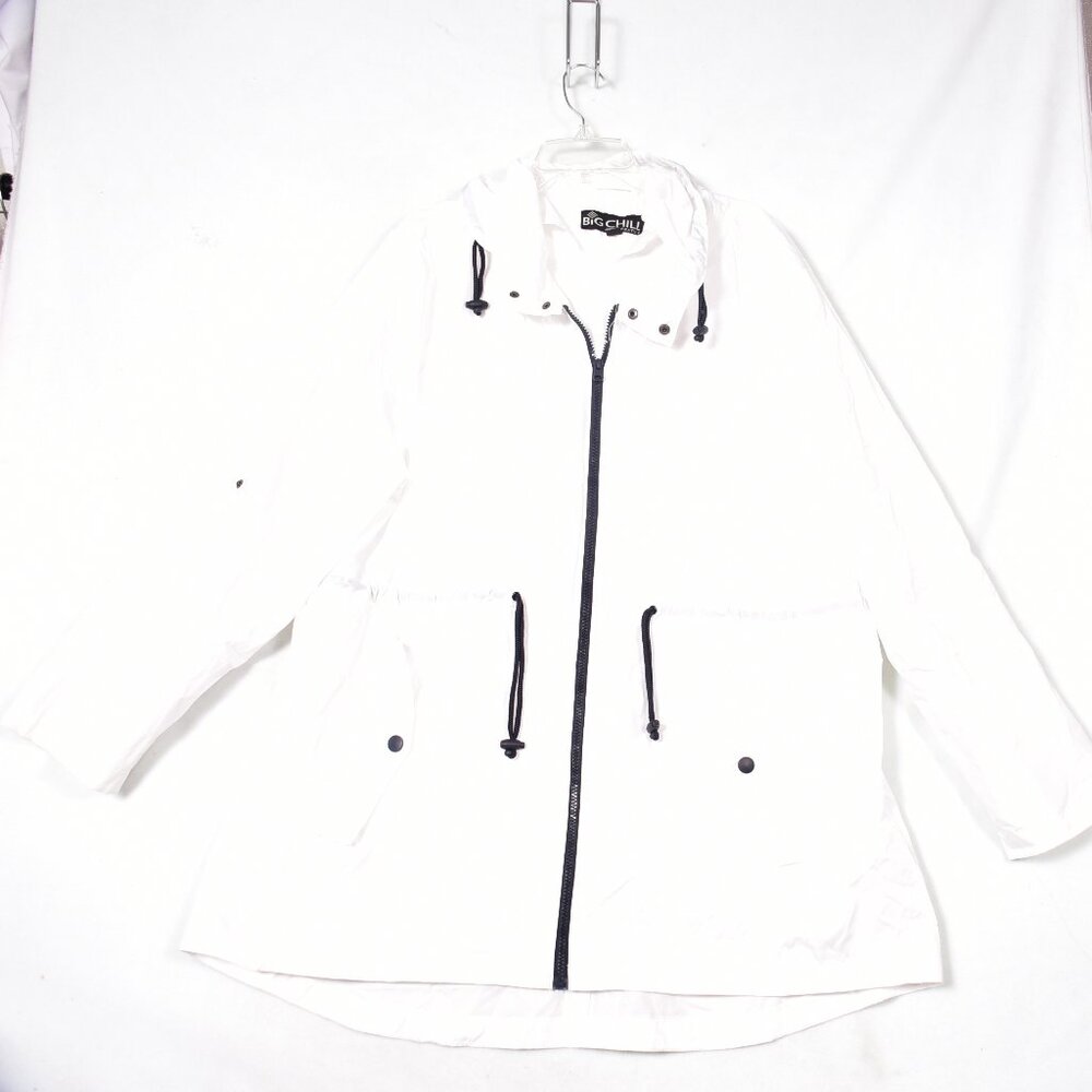 Big Chill Freestyle White Rain Coat Size 2X Zip Up Hooded